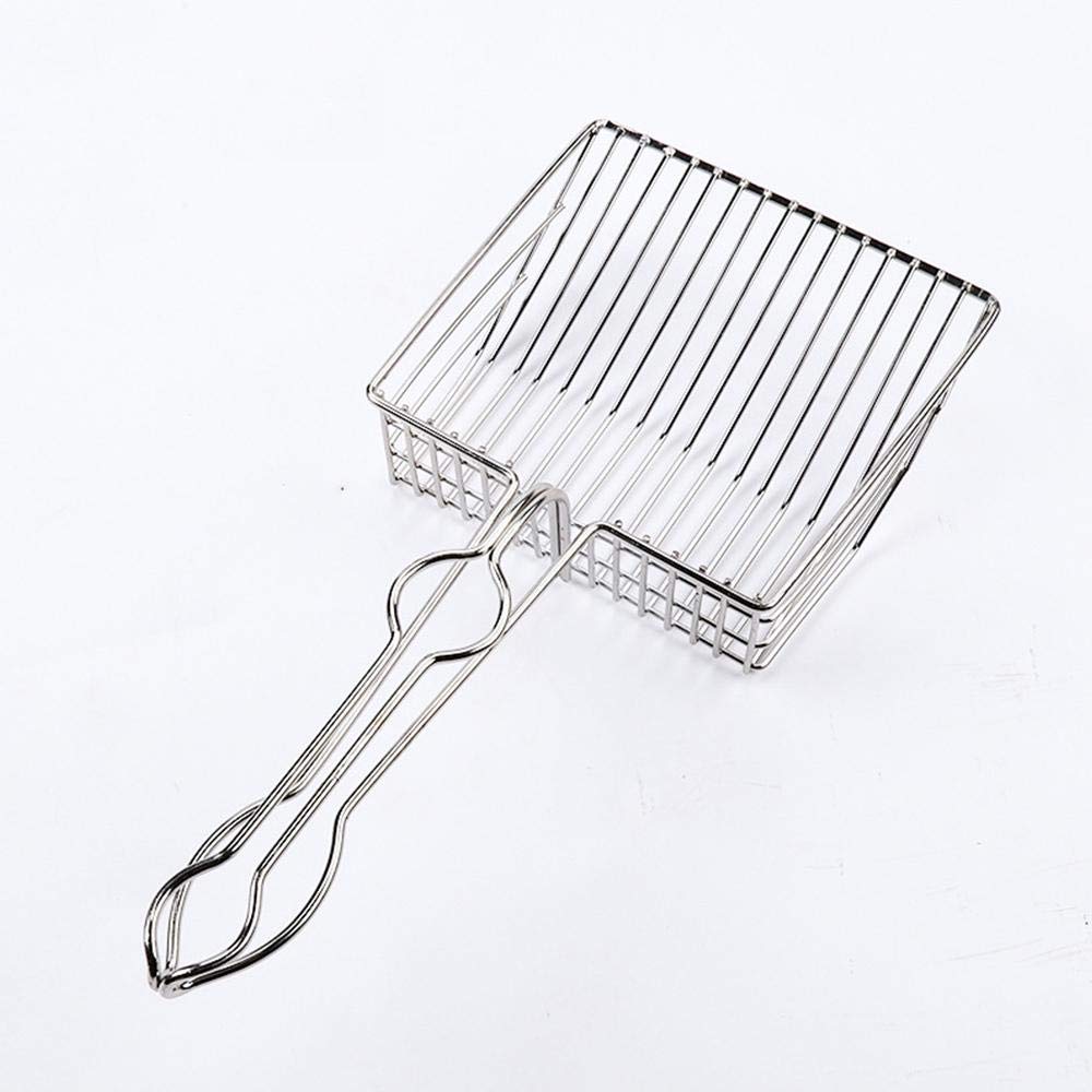 Paletta Per Lettiera Per Gatti In Acciaio Inox - Con Fori Da 5 Mm, Manico In Gomma Antiscivolo, Facile Da Pulire (26 X 10.7 Cm)