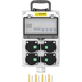 Power Distribution Box 110V，IP65 Weatherproof Breaker Box with NEMA Outlet Portable Breaker Panel for Construction Sites, Workshops, Outdoor Events and Temporary Power Supply