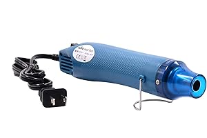 Heat Gun,mofa Hot Air Gun Tools Shrink Gun with Stand For DIY Embossing And Drying Paint Multi-Purpose Electric Heating Nozzle 300W 110V (Blue,Blue)