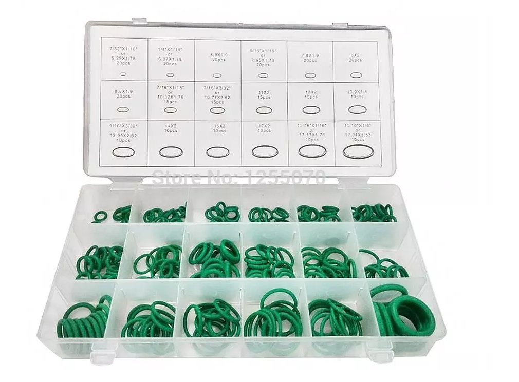 270pcs HNBR O-Rings Set 18 Sizes Assortment Kit (Metric & Imperial Sizes) Air Conditioning Car Automotive Vehicle Repair