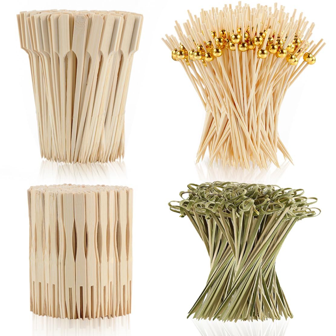 Photo 1 of 400 Cocktail Picks Bamboo Skewers for Appetizers,Fancy Toothpicks for Appetizers 4.7"Eco-Friendly Cocktail Toothpicks for Food Sticks Party Drinks,Food Picks for Charcuterie Boards Accessories