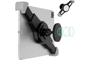 Mippko Magnetic Tablet Holder for Cabinet/Fridges/Metal Rack/Whiteboard/Gym Equipment,360°Rotation Clamp Strong Magnetic Base Attracts Metal Surface,Compatible with 7~11 inch iPad Devices
