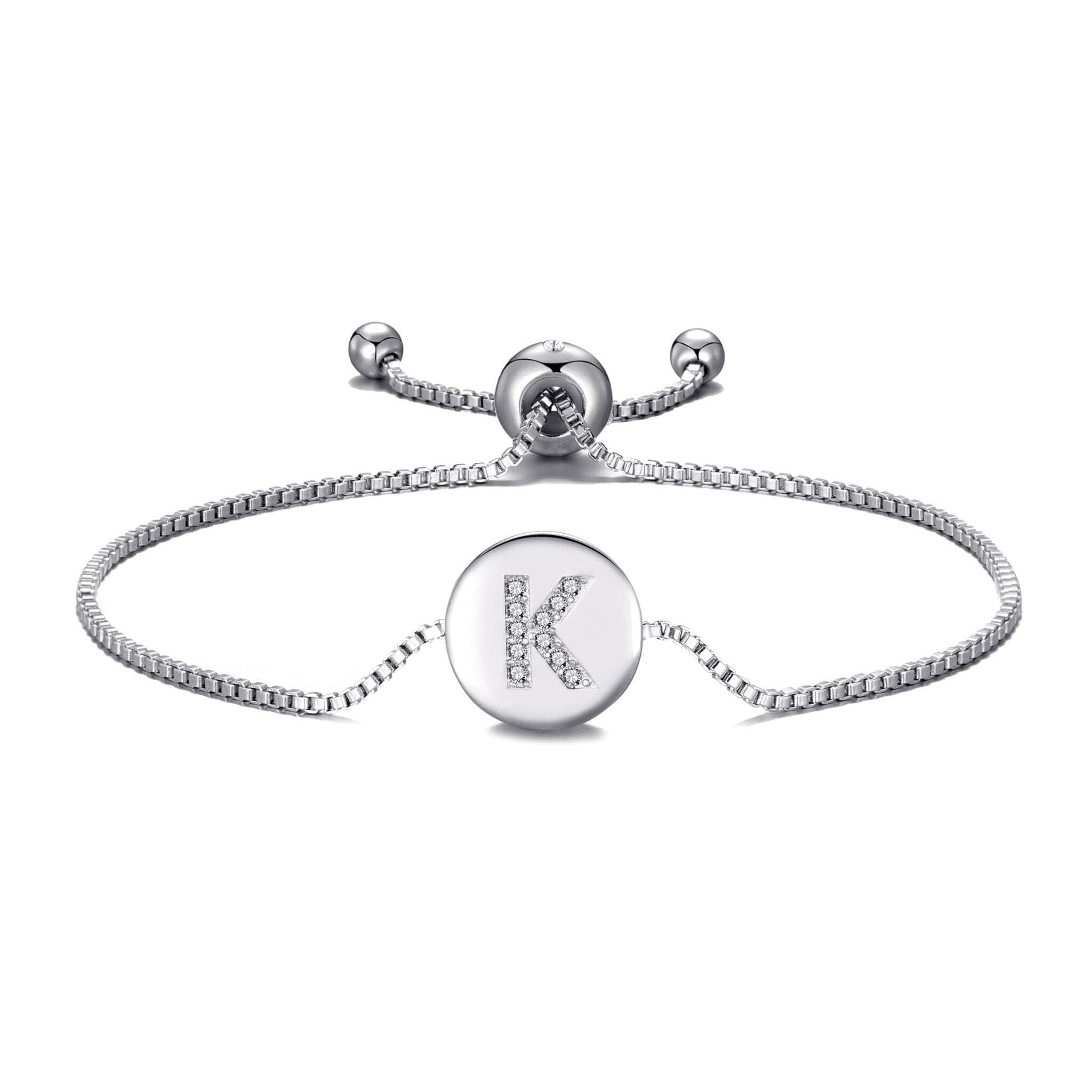 Philip Jones Initial Friendship Slider Bracelet Letter K Created with Zircondia® Crystals — image 1