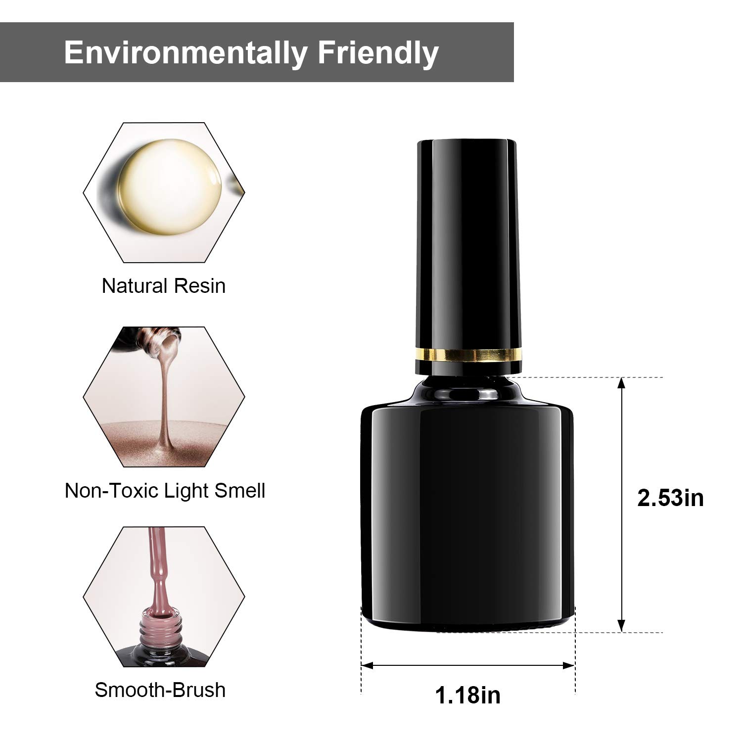 Gel Nail Polish Set, Beautlinks Nude Gray Series 6 Colors Nail Art Gift Box Soak Off UV LED Gel Polish Kit 8.3ml (Set 1)