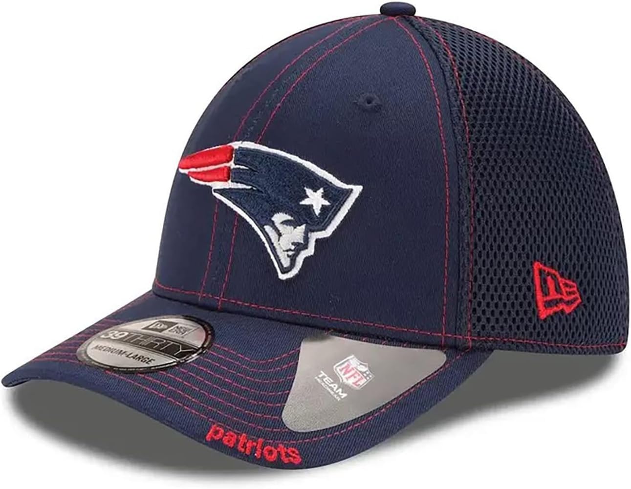 Photo 1 of New Era Unisex-Adult NFL 39thirty Neo 2 Stretch Fit Cap (as1, Alpha, s, m, New England Patriots Navy, Small/Medium)
