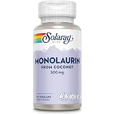 SOLARAY Monolaurin 500 mg, 60 VegCaps | Immune &amp; Nutritive Support - Monolaurin from Natural Coconut - 60 Servings - Lab Verified