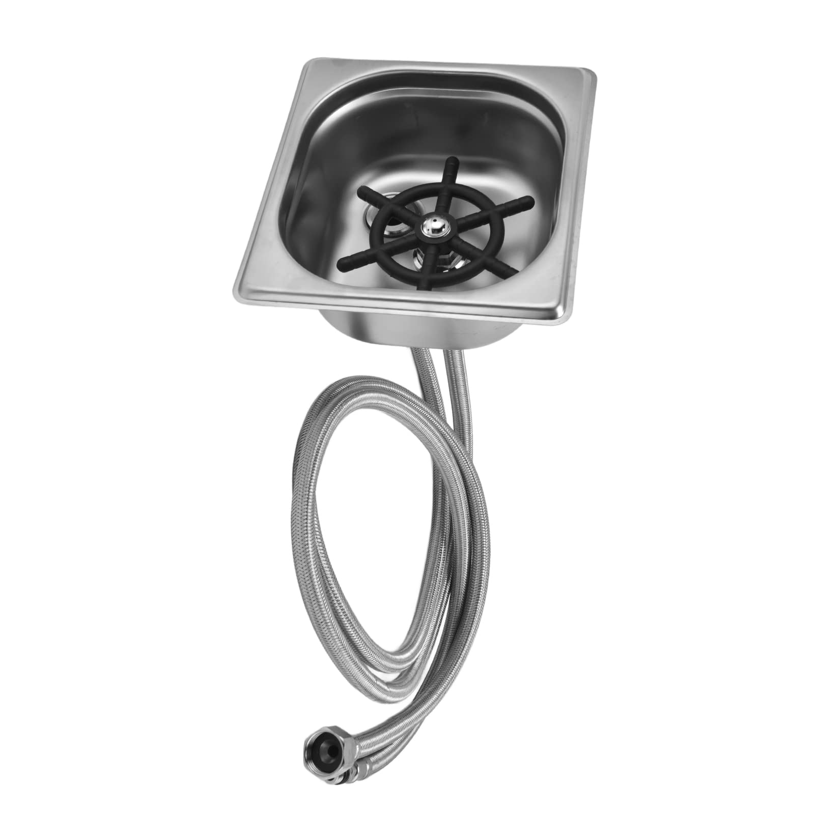 Automatic Cup Washer, Beautiful Glass Rinser Durable Convinient Stainless Steel for Bar Pub for Restaurant/Hotel(Stainless Steel Color)