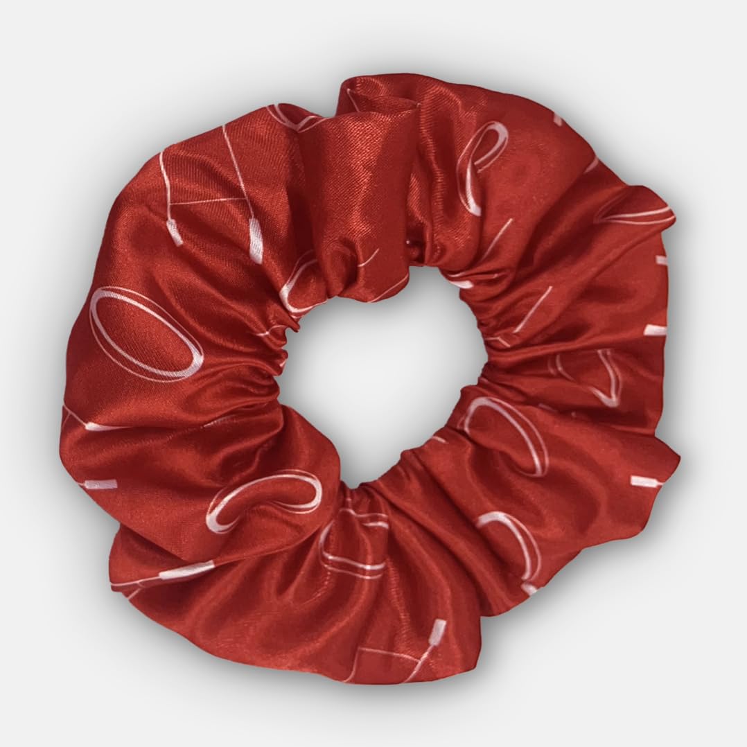 Rugby Hair Scrunchy - Red/White | Stylish & Versatile Hair Accessory for Rugby Fans. Multibuy discount available!