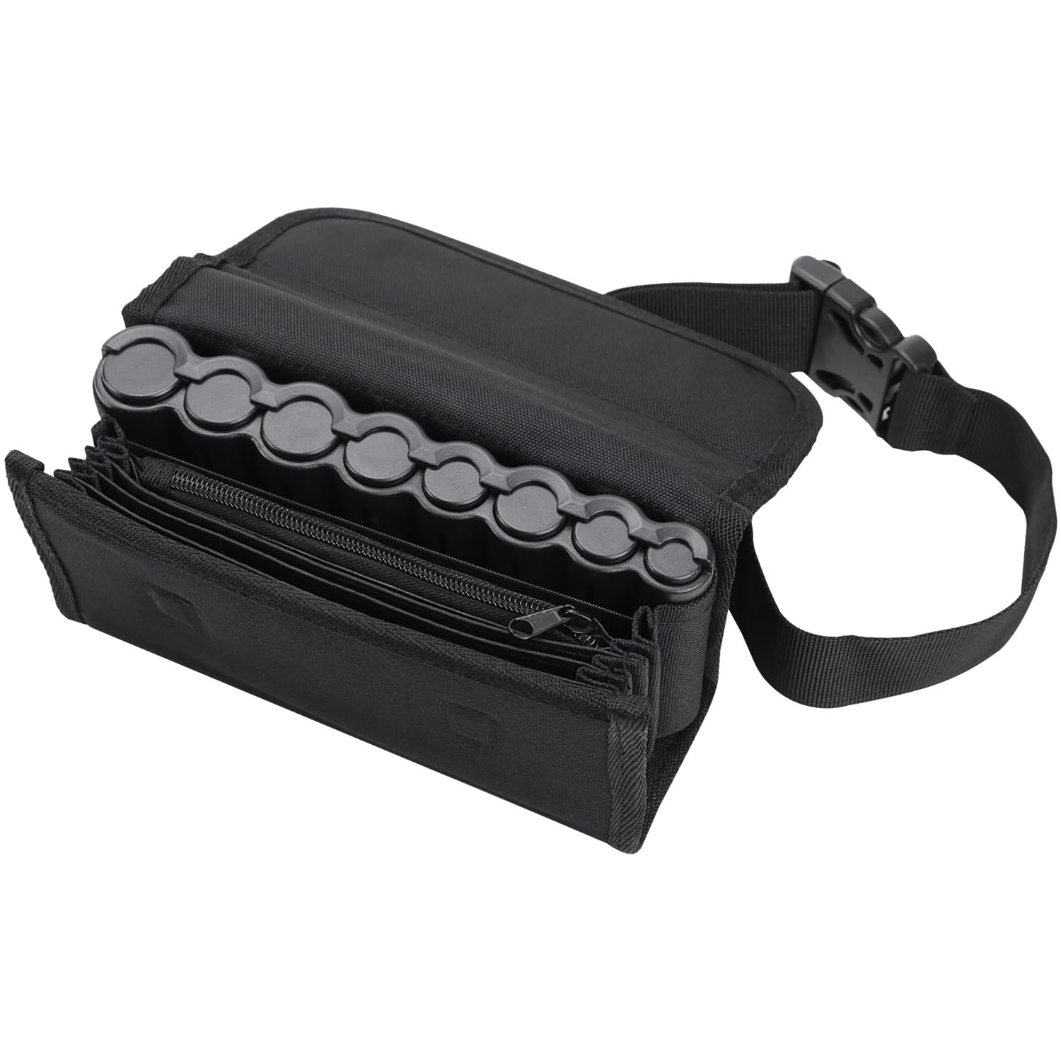 HMF Waiter's Wallet with Zip, Carrying Strap, 20.5 x 6.5 x 10 cm, Black