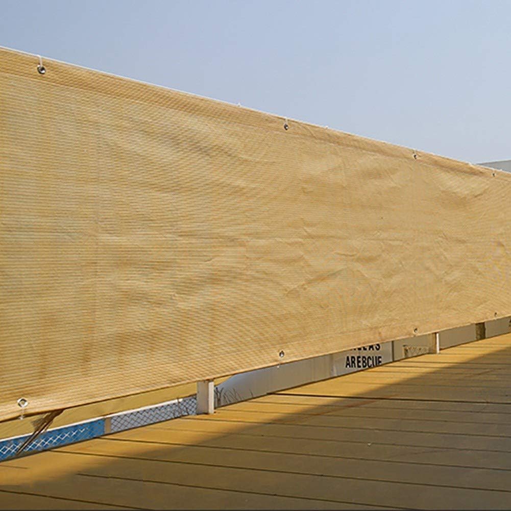 HWF Beige Balcony Fence Privacy Screen, Outdoor Backyard Fencing Windscreen Cover Fabric Shade