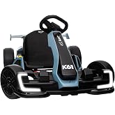 KerryYoo K61 Go Kart Electric Drift Kart with Length Adjustable Seat, 24V Ride on Toys with 4 Speed Mode,300W Outdoor Ride On Crazy Kart, 8.5 MPH, Bluetooth - Blue
