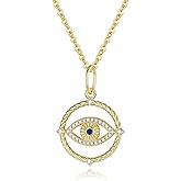 GAVU 925 Sterling Silver Evil Eye Charm Necklace for Women, Evil Eye Necklace for Women