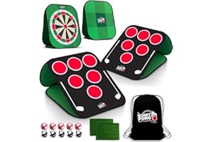 SWOOC Games® – Bogey Pong™ | 3-in-1 Backyard Pong Golf Game Set with Darts & Tic Tac Toe | Remove Discs for Pong Golf Style Gameplay | Yard Golf Chipping Game | Lawn Games for Adults Outdoor/Indoor