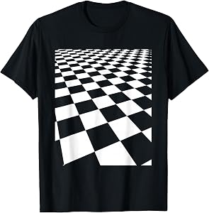Black and White Checkerboard Pattern Retro Racing Ska T-Shirt