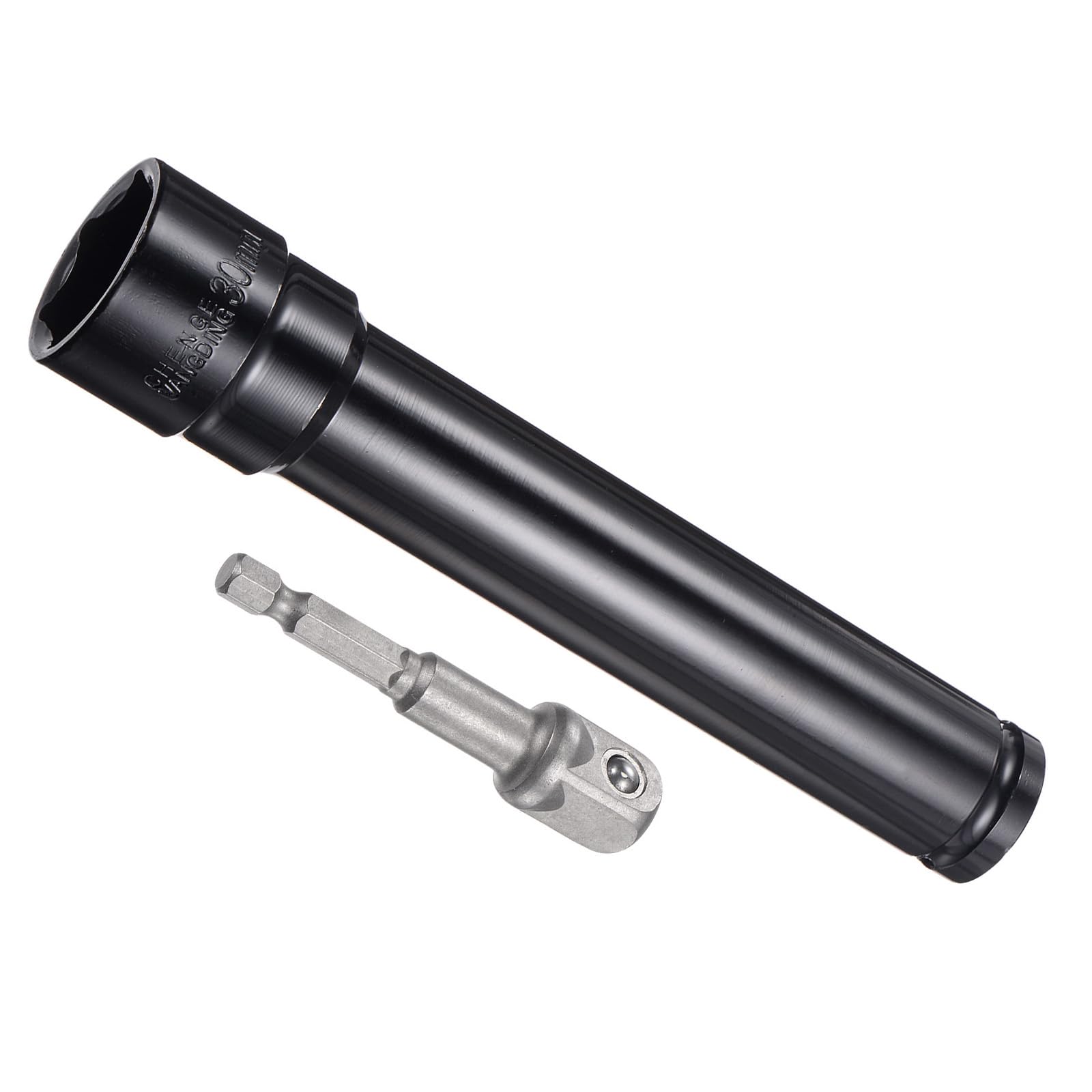 CoCud Deep Socket Set, 30mm Socket 8" Length 1/2" Drive, CR-V 6-Point Drive Socket Accessory Set with 1/4" Socket Adapter - (Applications: for Electric Hand Drill Screwdriver)