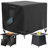 WICKTICK Square Gas Fire Pit Cover 30 x 30 x 25 Inch, Waterproof & 600D Heavy Duty Fire Table Cover, Compatible with Ciays, Xbeauty, BALI OUTDOORS and more 28x28, 30x30 Inch Patio Propane Firepits