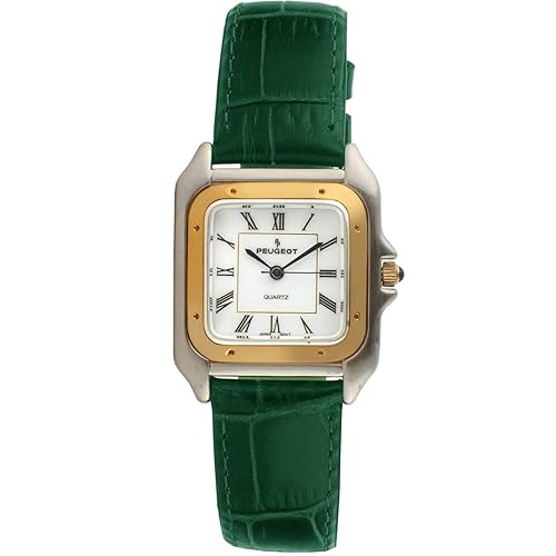 Peugeot Women Two-Tone Tank Shape Dress Watch with Designer