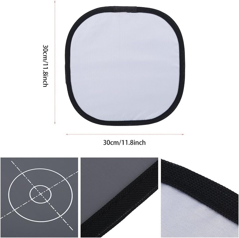 18% Grey Card White Balance Card Double Sided Foldable, 30cm Photography Exposure Reference Reflector for DSLR Video Studio Filming - Image 4