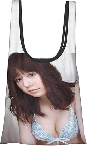 Amazon 島崎遥香 1 買い物袋 折りたたむ 人気 手提げ袋 大容量 環境にやさしいショッピングバッグ 軽量 防水 収納袋 多機能 便利なショッピングバッグ 男女兼用 サイズ 64 38cm Unbeanded エコバッグ 買い物バッグ