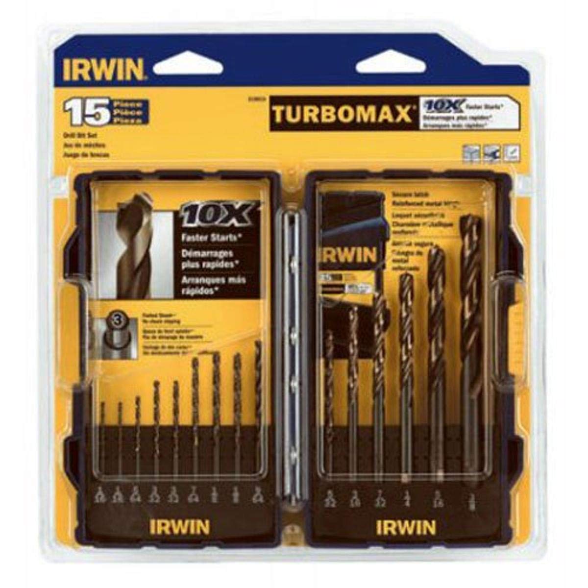 Irwin Industrial Tools 318015 TurboMax Turbo Point Drill Bit Set, 15-Piece