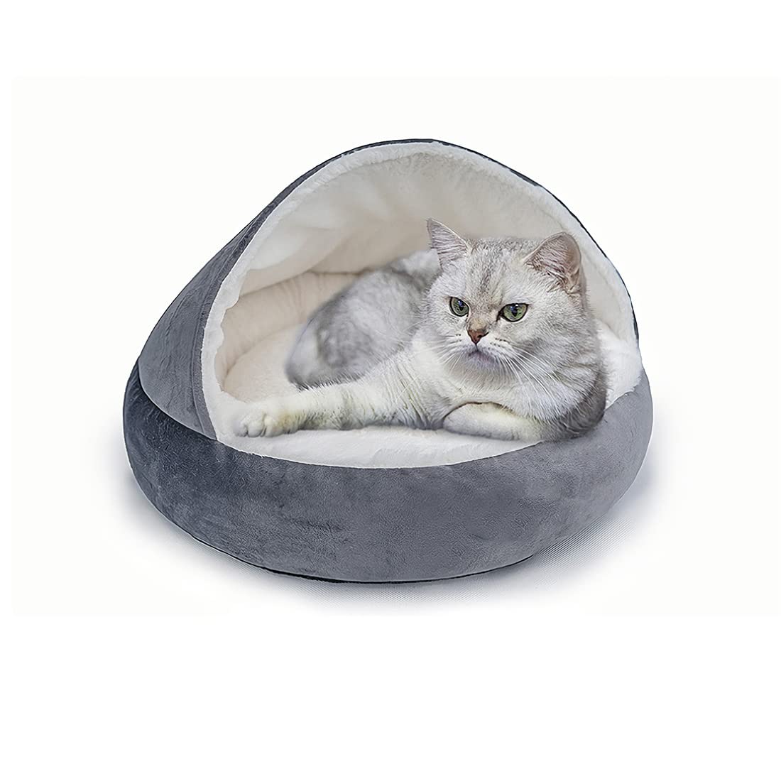 XGOPTS Pet Bed For Cat Little Dog Burrowing Cave Fall Winter Creative Round Donut Pet Bed Sleeping Bed Puppy Pet Nest, 18.5 Inch, Pets Up to 11 lbs