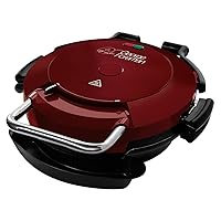  George Foreman Kontaktgrill rot kleiner Doubleplate Heater Balkon ✔ Deckel ✔ rund ✔ Grillen mit Elektrogrill ✔ für den Tisch 