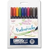 Tombow Fudenosuke Brush Pen - Hard - 10 Colors Set (WS-BH10C)