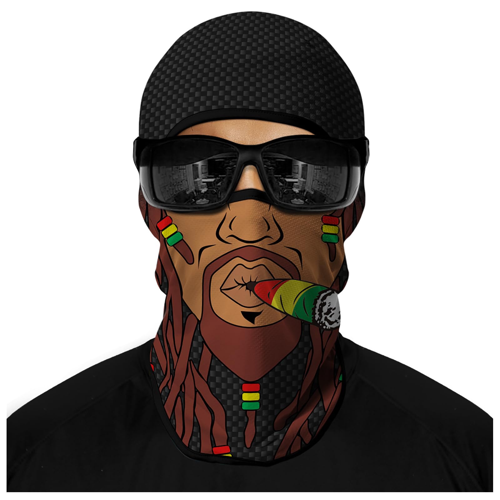 Eikuni Balaclava Face Mask for Men Women Lightweight for Ski Motorbike Motorcycle Halloween Cycling Riding Hunting Fishing (Clown Brown Face with Colorful Cigar)