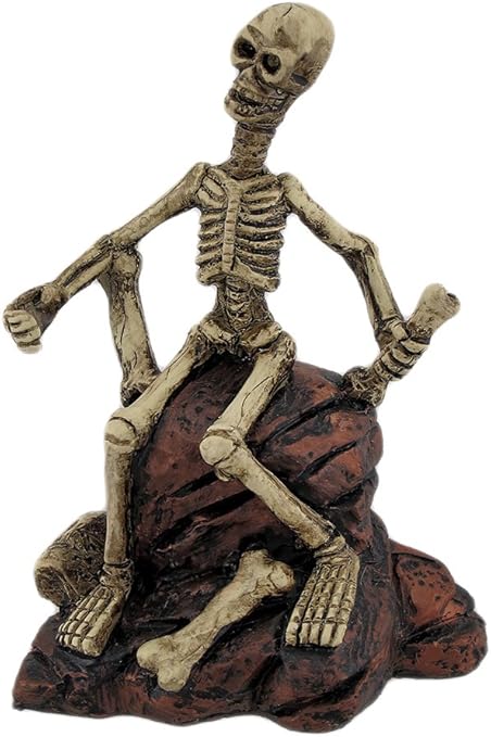 Zeckos Espeluznante Esqueleto Sentado Sobre Rocas Estatua Figura Amazon Es Hogar