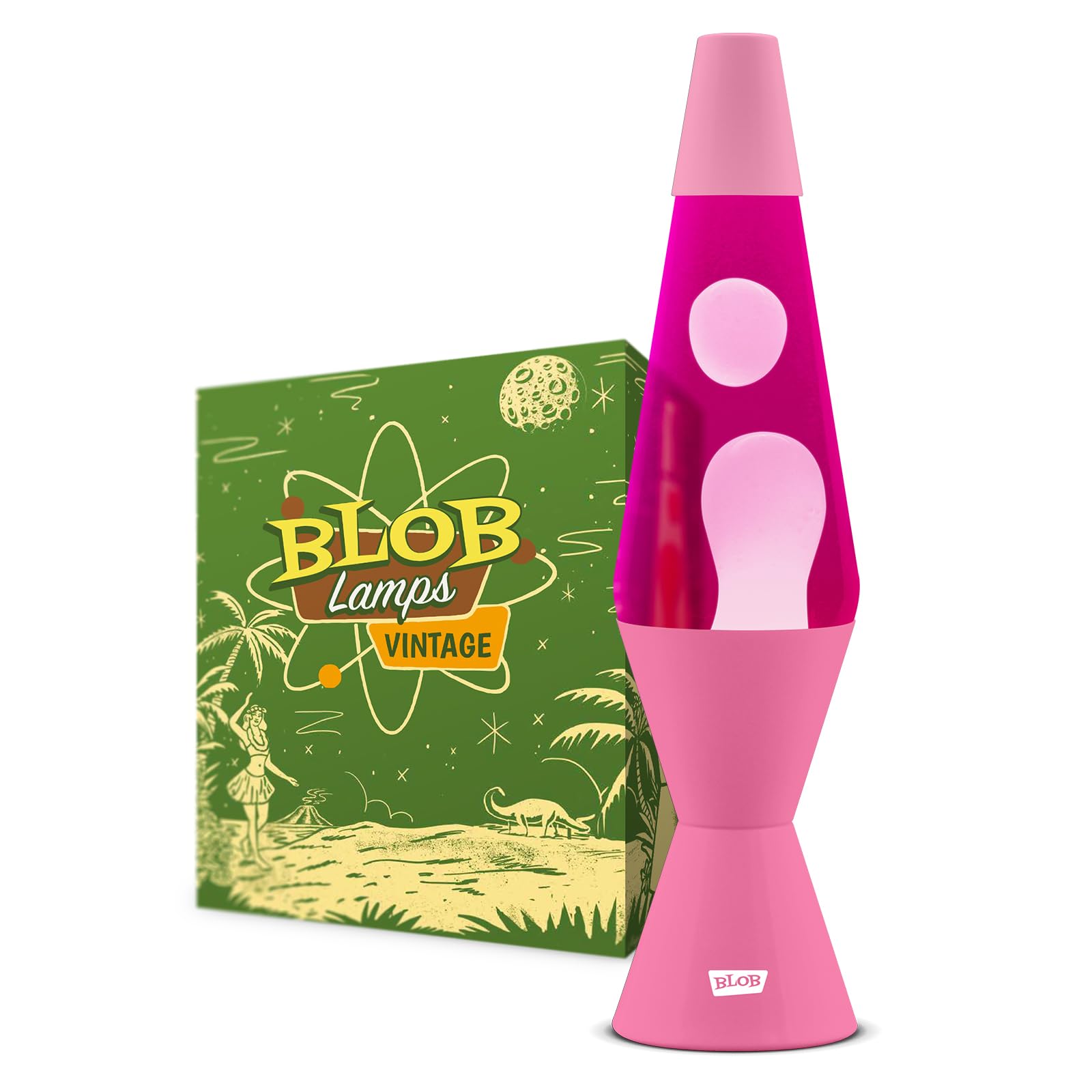 Blob Lamps® Pink Liquid Motion Vintage Metal Base & Cap 14.5” Mood Lamp