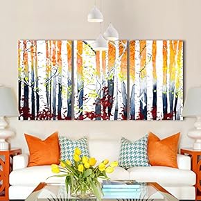 White Birch Tree Art - 3 Panel Canvas Print