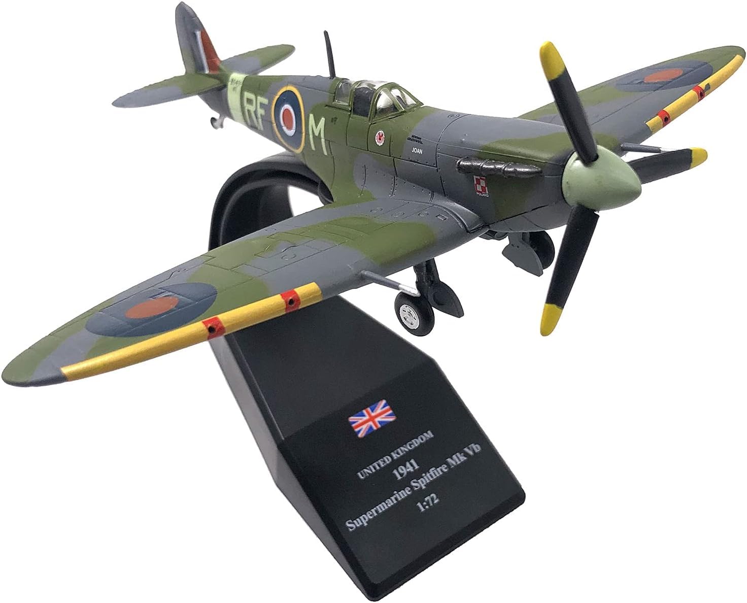 1/72 1941 Supermarine Spitfire Mk Vb Metal Diecast British Fighter Aircraft Model for Display Collection or Gift
