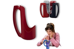 LEIAIRUI Slim Can Holder 12 Oz with Handle, 3D Printed Reusable Beverage Grip for Beer, Suitable for A Variety of 12 Oz Canned Beverages and Beer (red)