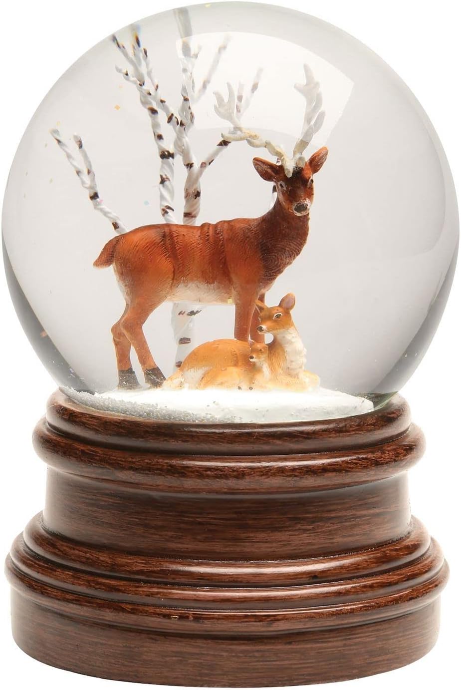 Snow Globes - ART & ARTIFACT Christmas Snow Globe - Wind Up Musical Snowglobe, Water Globe Christmas Decor - Woodland Deer Snow Globe