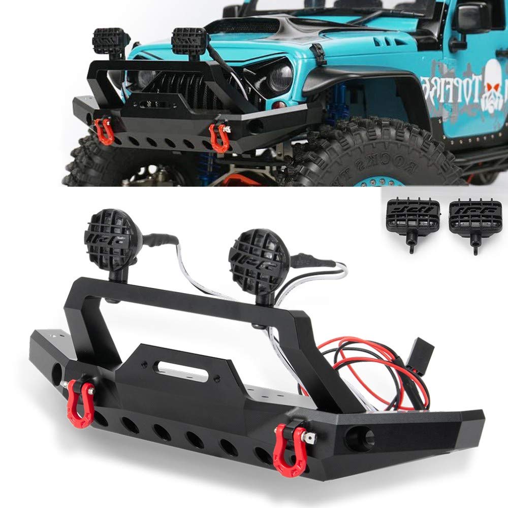 XUNJIAJIE Steel Front Bumper with Shackle for Axial SCX10/SCX10 II 90046 1/10th Crawler Car