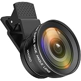 AMIR Phone Camera Lens, 0.45X Wide Angle &amp; 12.5X Macro Lens, 2-in-1 Clip-On | 140&deg; Super Wide Angle, HD Optical Glass, Universal Clip-On for iPhone 16/15/14/13, Samsung Galaxy S &amp; Most Smartphones