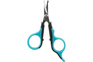 TRIXIE Pet Grooming Scissors, For Dogs and Cats, Pet Face, Nose, Ears, and Paw Hair, Round Tip, 3" ( 8cm)