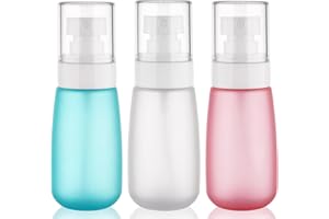 HETHYO Travel Spray Bottle 2oz /60ml-3 Pack Plastic Mini Makeup Setting Refillable Fine Mist Spray Bottles TSA Approved Leak Proof Small Travel Bottle Containers for Water, Perfume, Face & Hair Mist (3)