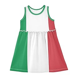 Aflyko Sleeveless Dress for Girl Italy Flag Casual