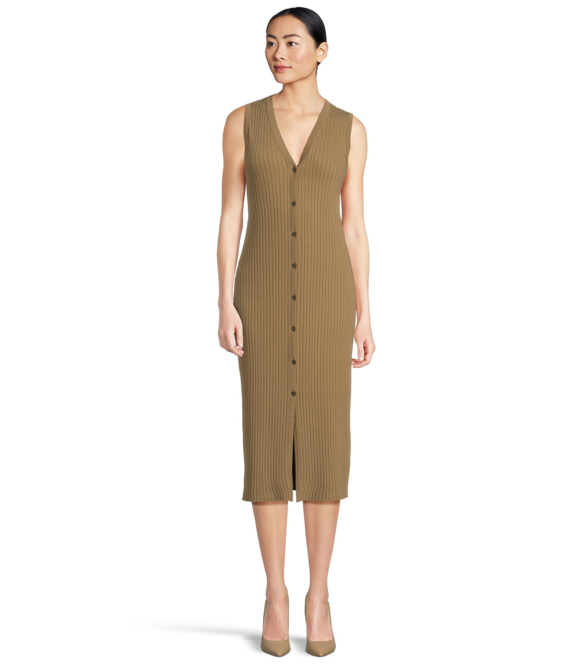 Photo 1 of Vince Women's Rib Sleeveless Dress, Tapenade, Small