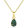 CiNily Opal Pendant Necklace for Women Multi-colored Teardrop Birthstone Necklaces 14K Rose Gold/Gold Plated Dainty Simple Gold Chian Necklace, Birthday Anniversary Wedding Gifts 7x10mm