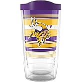 Tervis NFL Minnesota Vikings - Hype Stripes Made in USA Double Walled Insulated Tumbler Travel Cup Keeps Drinks Cold & Hot, 16oz, Classic
