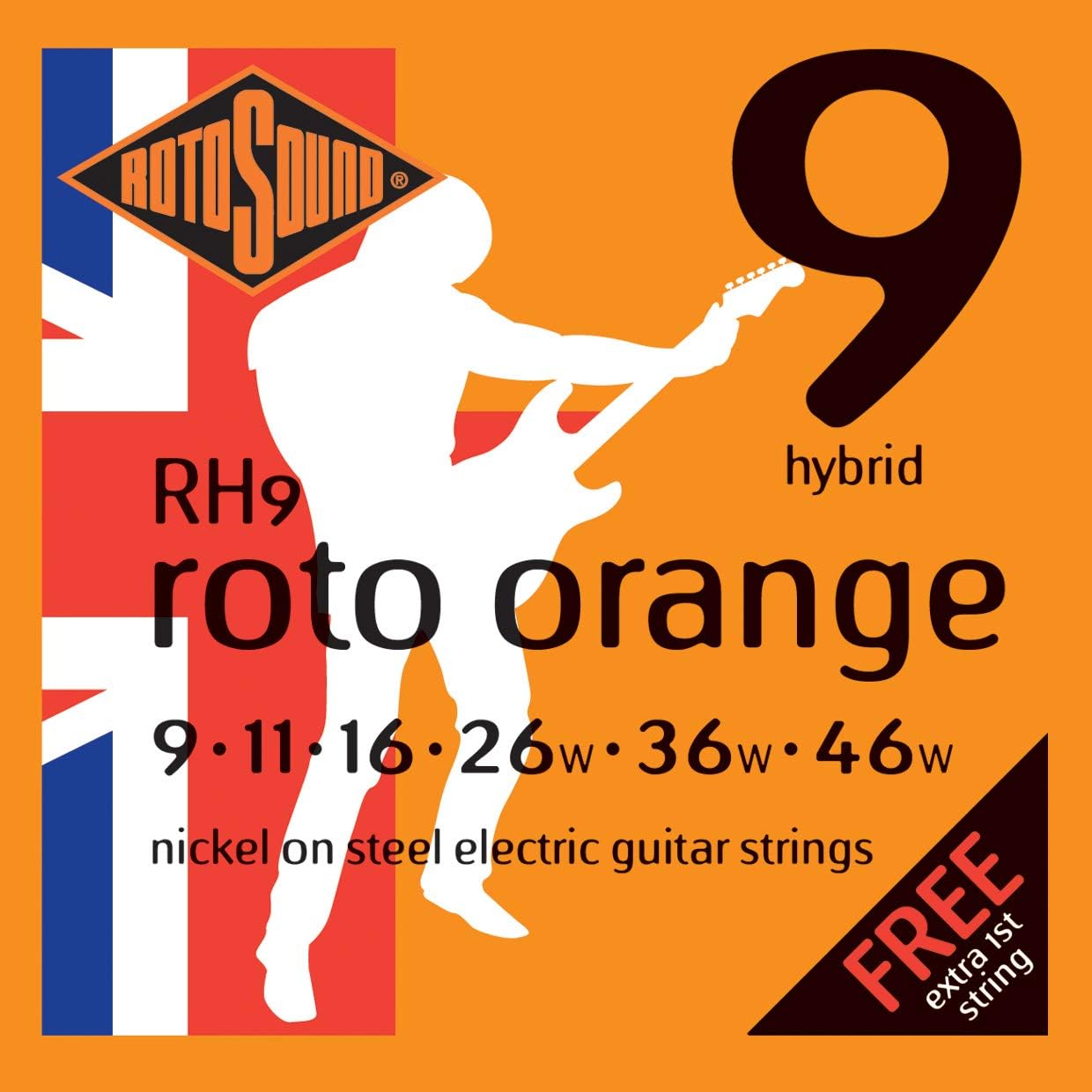 Rotosound Nickel Hybrid Gauge Electric Guitar Strings (9 11 16 26 36 46