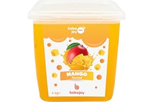 Bobajoy Mango Boba Pearls Popping Bursting Boba, Bubble Tapioca Pearls For Bubble Tea 8.8 lbs (Approximately 100 Servings)