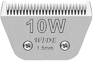 AUDOC Wide Blades for Dog Grooming Blades Compatible with Andis Dog Clippers,10W Dog Clipper Blades Compatible with Oster A5,Wahl km10 Dog Clippers for Horse Dog Cat Animals,Stainless-Steel Blade Sharp
