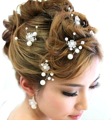 Amazon Fintier 可愛い 小花 パール ヘアピン Uピン 子供髪飾り キッズ ヘッドドレス 花嫁髪飾り ヘアアクセサリー 披露宴 結婚式 入学式 ピン コーム 通販