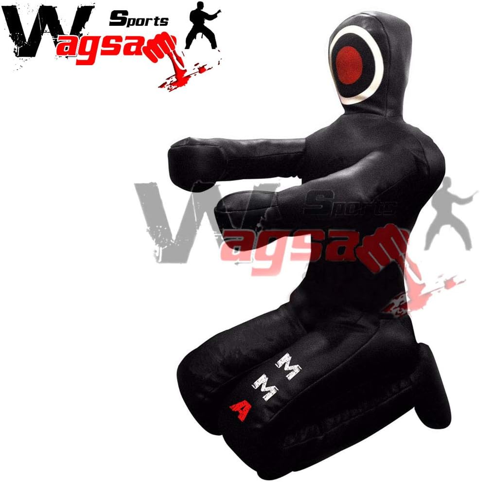 Wagsam Sports Grappling BJJ Synthetic Leather Dummy Judo Punch Bags MMA Kick Boxing Training 6 Feet-Sitting & Kneeling position Dummy