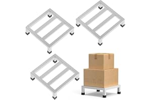 lehorra Dunnage Rack 11.8" L x11.8 W x3.9 H,3 Pack Stainless Steel Dunnage Rack 1000 Pound Capacity,Assembly-Free Commercial Food Floor Stand for Storage in Restaurants Kitchens Shop Garages