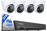 Reolink 4K+ PoE CCTV System 8CH NVR 2TB 4x 12MP Cameras with Spotlights