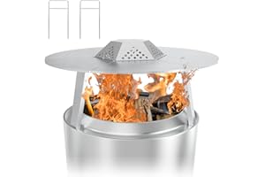 WEBROIL Heat Deflector for Solo Stove Bonfire 19.5", Deflector with Carrying Hook Handle & 3 Legs, Detachable Fire Pit Pellet Adapter Diffuser for Solo Stove Bonfire 2.0 Accessories,304 Stainless Steel